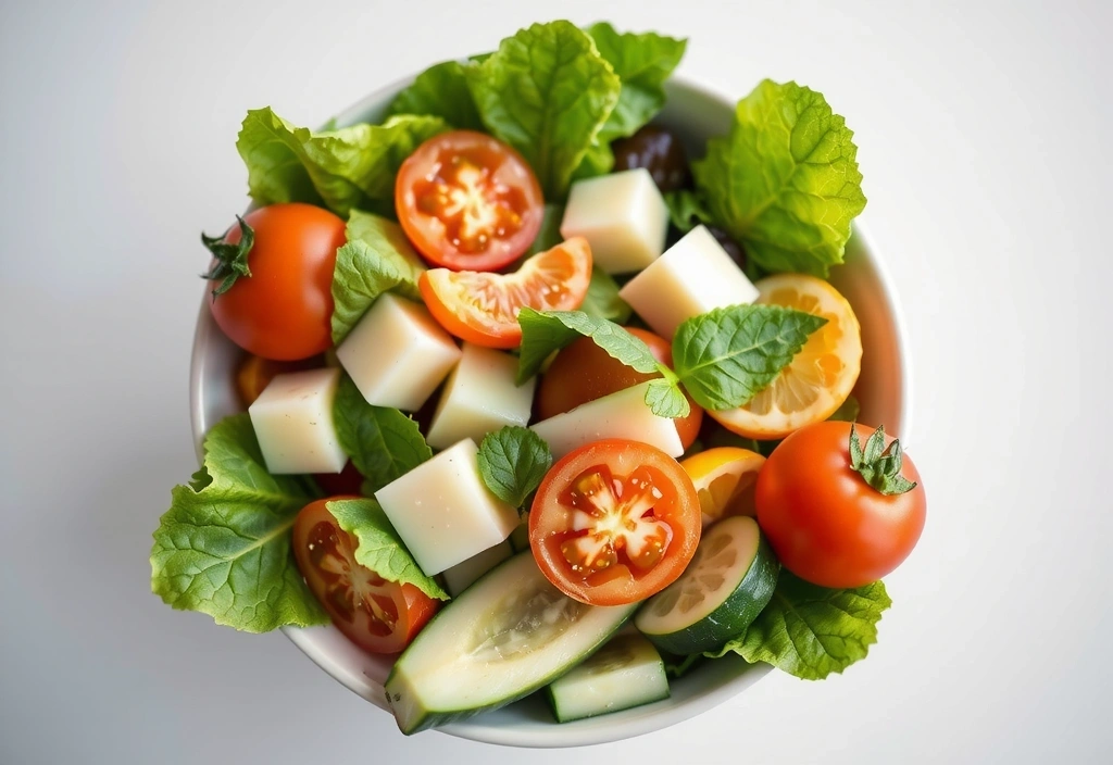 Bunter frischer Salat in einer Schüssel